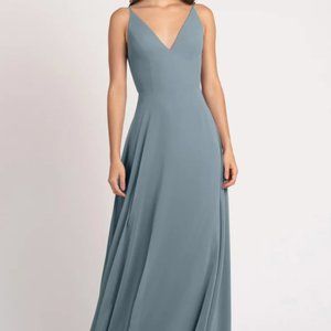 NWT Jenny Yoo Dani Dress Sz 8- Mayan Blue